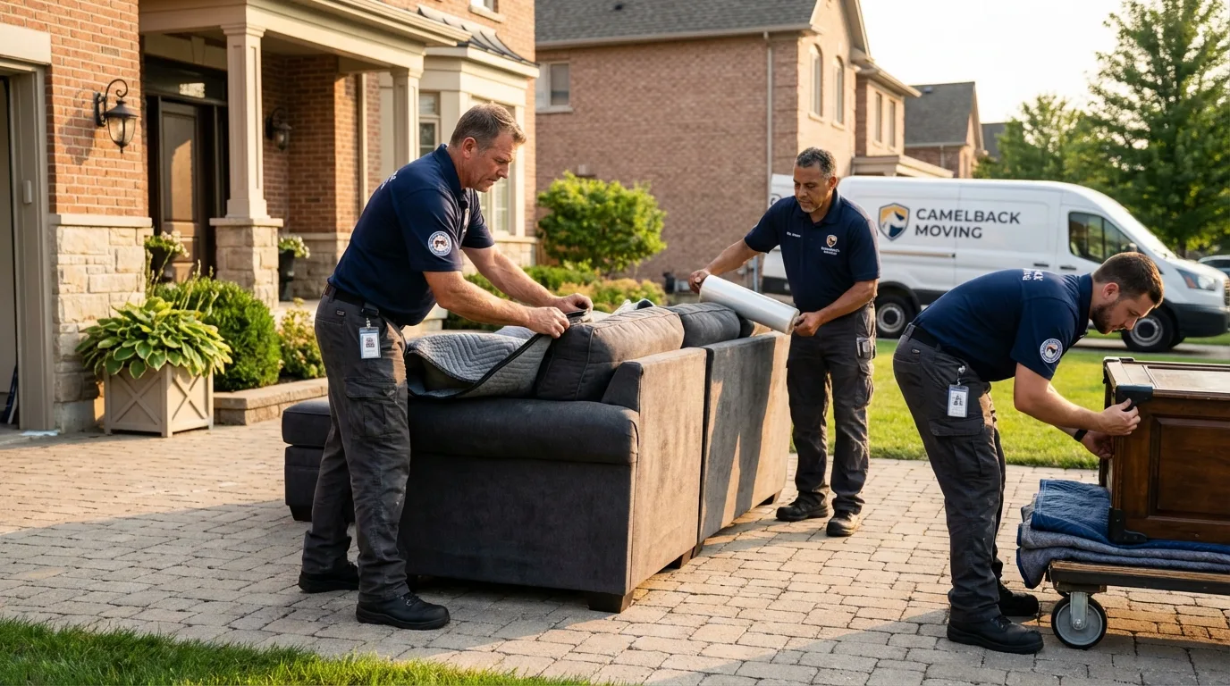 Large estate moving crew wrapping furniture in Rossford, OH